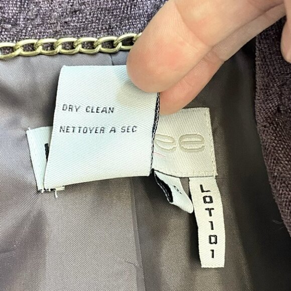 Vintage Lana Lee Purple Floral Jacquard Full Zip Blazer 18 - Picture 4 of 11